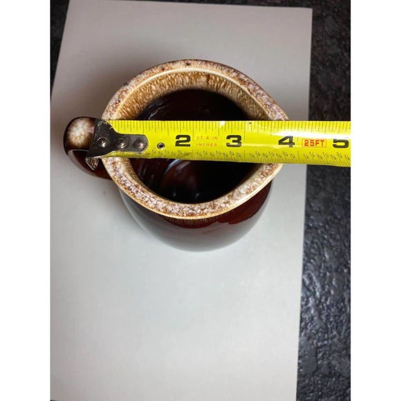 Vintage Hull Oven Proof Brown Drip Creamer Pitcher 4 1/2 in. - Picture 8 of 9